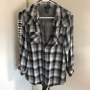Black and white plaid shirt